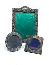 3 antique silver picture frames largest measures approx 17cm by 13cm for restoration