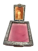 2 antique silver picture frames largest measures approx 17cm by 13cm for restoration