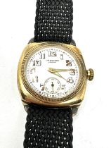 j.w.benson 9ct gold wristwatch the watch is ticking
