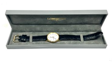 Boxed Longines quartz wristwatch the watch is ticking