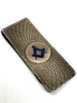 Vintage silver masonic money clip