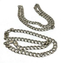 Two chunky silver curb link necklaces (135g)