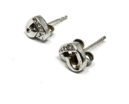 9ct white gold diamond heart earrings weight 1.2g