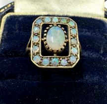 9ct gold antique edwardian opal dress ring (3.1g)