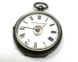 Antique kendal & dent silver fob watch untested balance will spin