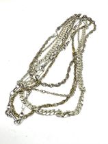 Six assorted silver chains/necklaces (100g)