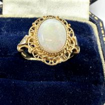 9ct gold vintage opal dress ring (4g)