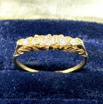 18ct gold vintage diamond five stone ring (3.1g)