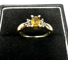 9ct gold yellow & white gemstone ring weight 3g