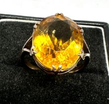 Vintage 9ct gold citrine ring weight 5.6g