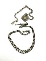 Two antique silver Albert watch chains (66g)