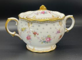 Royal Crown Derby Royal Antoinette lidded sugar bowl, good overall condition