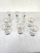 Selection of Vintage babycham glasses , 3 cherry fizz glases and a selection of retro cocktail