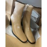 5 pairs of cream camel heeled ladies boots includes sizes 8e, 6e