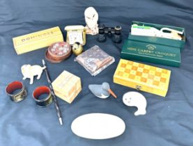 Selection wooden games and collectables