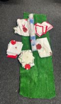 Selection of Christmas napkins, table cloth and linen etc