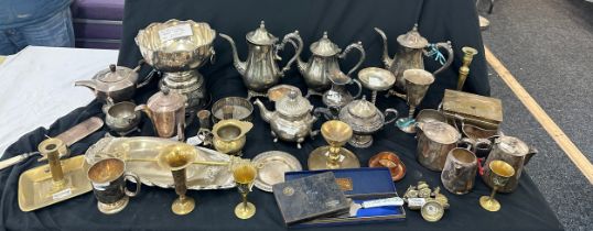 Large selection of vintage and later silver plated items