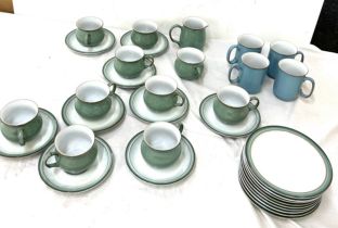 Selection of Denby items to include mugs, plates etc