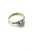 Ladies 18ct gold and platinum diamond set heart ring, total weight 2.3 grams