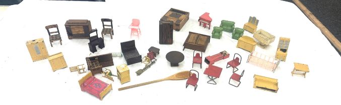 Selection of vintage dolls accessories to include 1960's metal furniture etc