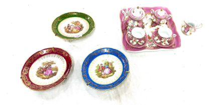 Selection of collectables to include Limoges plates, part tea service etc