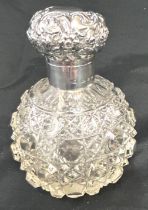 Hallmakred silver and glass scent bottle with original stopper