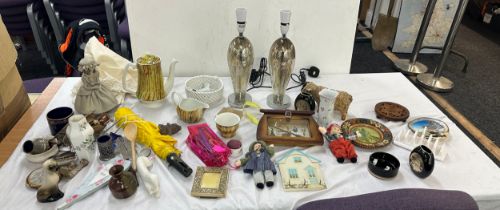 Large selection of miscellaneous includes lamps, pottery etc