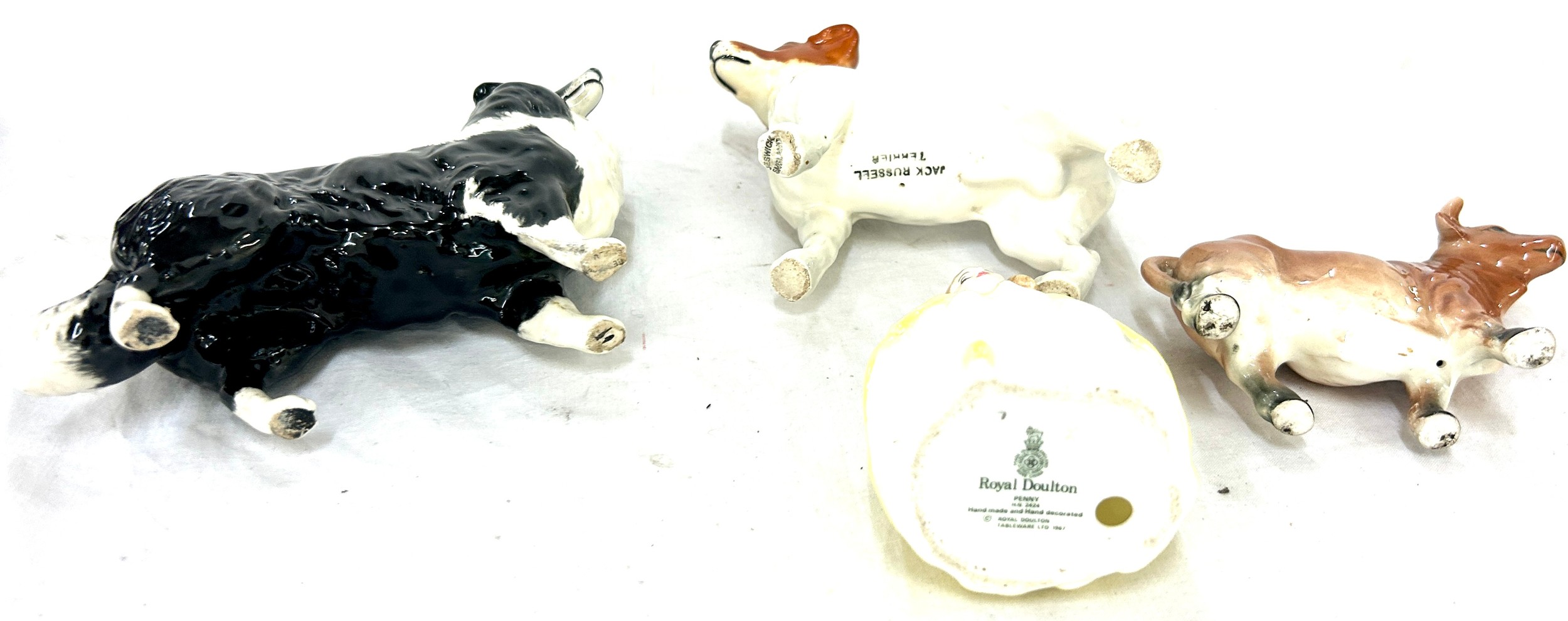 3 Beswick dog ornaments and a small Royal Doulton lady - Image 4 of 4