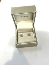 A Pair of 9ct white gold and diamond earrings