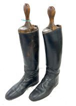 Pair of vintage mens riding boots with stretchers