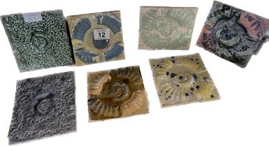 Selection vintage handmade tiles, no markings