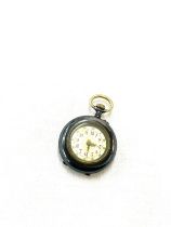 Victorian 19th Century ladies gun metal fob pocket watch