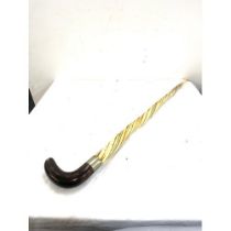 Antique Narwhal tusk walking stick, fine old deep spiral twist with a creamy smooth patina to the