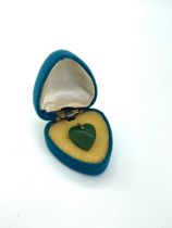 Vintage Jade heart pendant 19 cm x 2cm