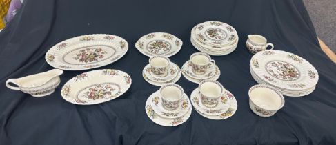 Vintage part dinner / tea set Wade Meadow comprising plates, cups, saucers, meat plate etc