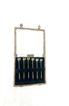 Set of cased silver cocktail sticks