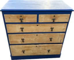 painted 2 over 3 painted antique chest of drawers measures approximately 41 inches tall 38 inches