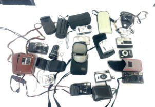 Large selection of vintage cameras to include Canon prima AF-8, Nikon Coolpix 4200, Canon