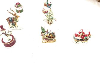 Large selection of boxed Christmas trinket boxes includes Juliona, single tree etc