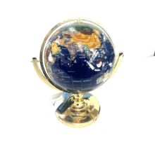 Gemstone globe measures approximately 15 inches tall