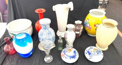 Large selection of miscellaneous items includes oriental, glassware, jardiniere etc