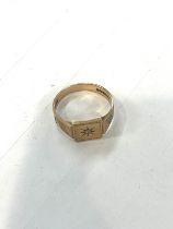 9ct gold diamond set gents ring, total weight 4.3 grams, hallmarked