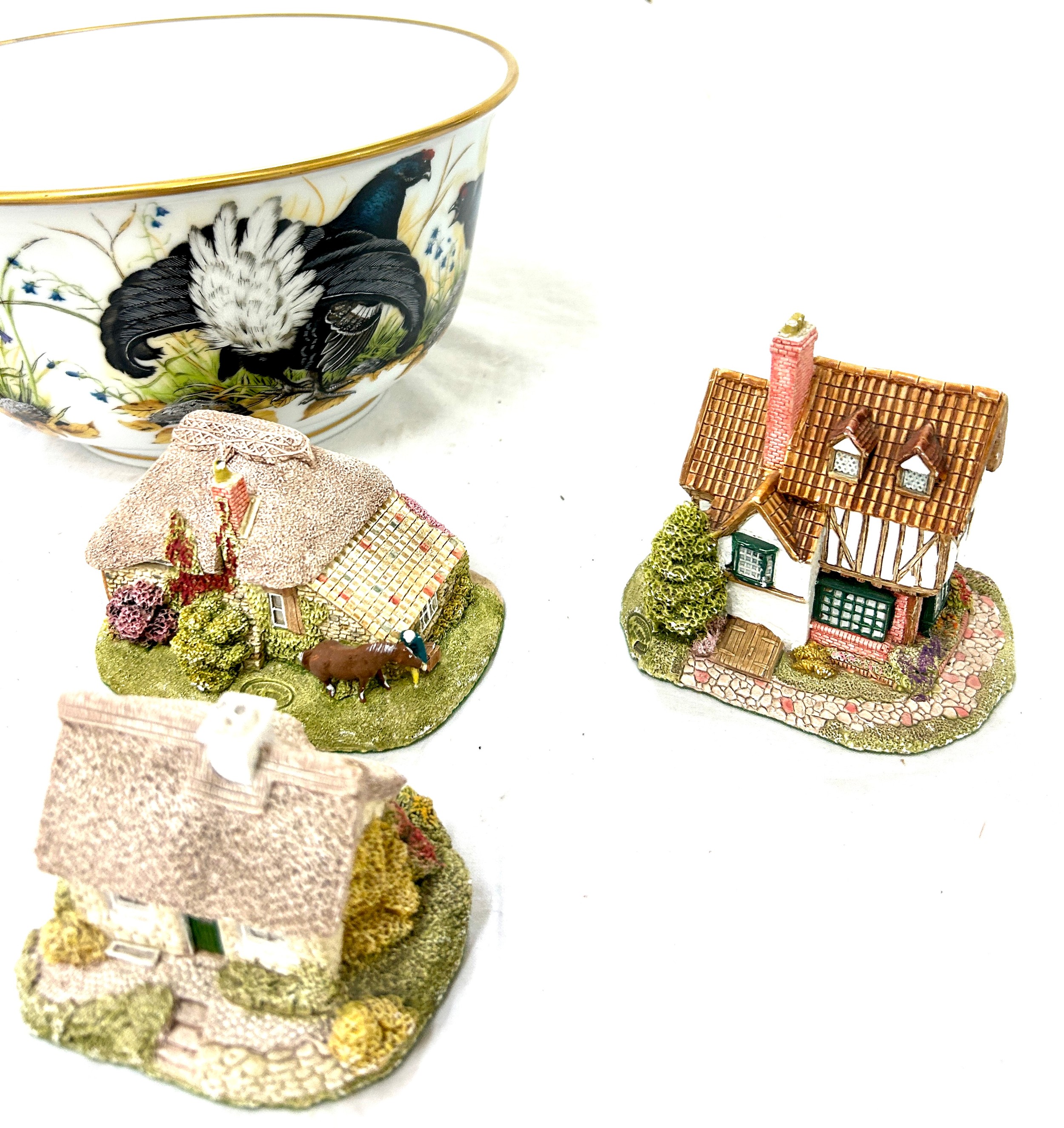 Franklin porcelain bowl depicting game birds, together with 7 cottage ornaments - Bild 4 aus 5