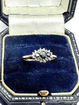 9ct Gold Sapphire & Diamond Ring (1.8g)