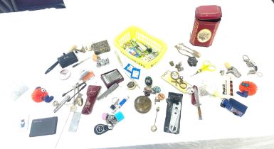 Selection of vintage items to include pen knives, lighters etc