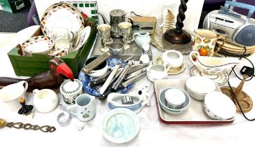 Selection of miscellaneous items to include pottery kitchenalia, metalware etc as well as a large