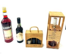 3 Bottles of vintage alcohol includes Henriques, campari, Tokaji etc