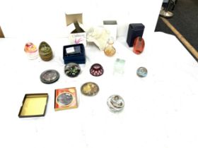 Selection of glass paperweights to include Caithness etc