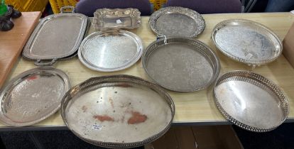 Large selection of silver plated trays