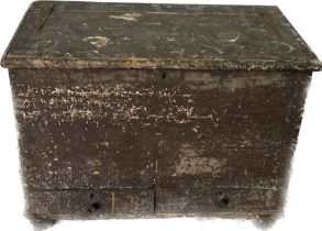 Antique 2 draw wood workers tool chest and contents